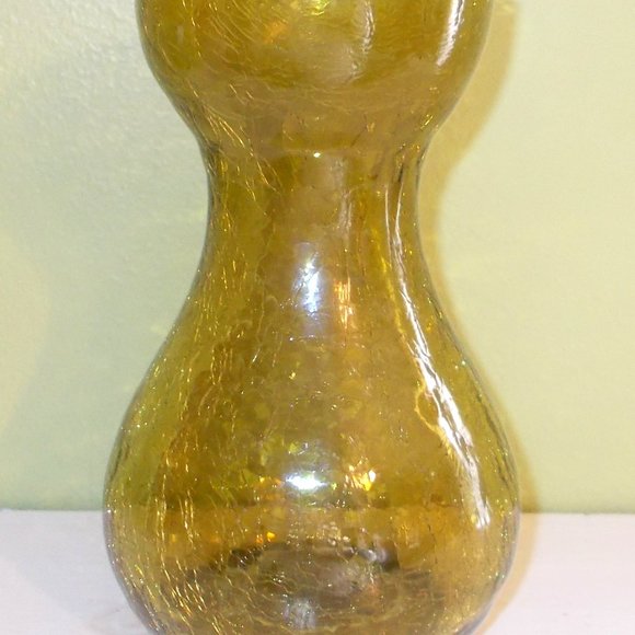 Accents Vintage Crackled Glass Flower Bud Vase Harvest Gold 55 Poshmark